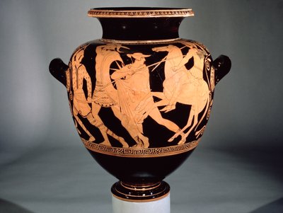 Attische roodfigurige amphora die Amazones en de Grieken uitbeeldt door Greek